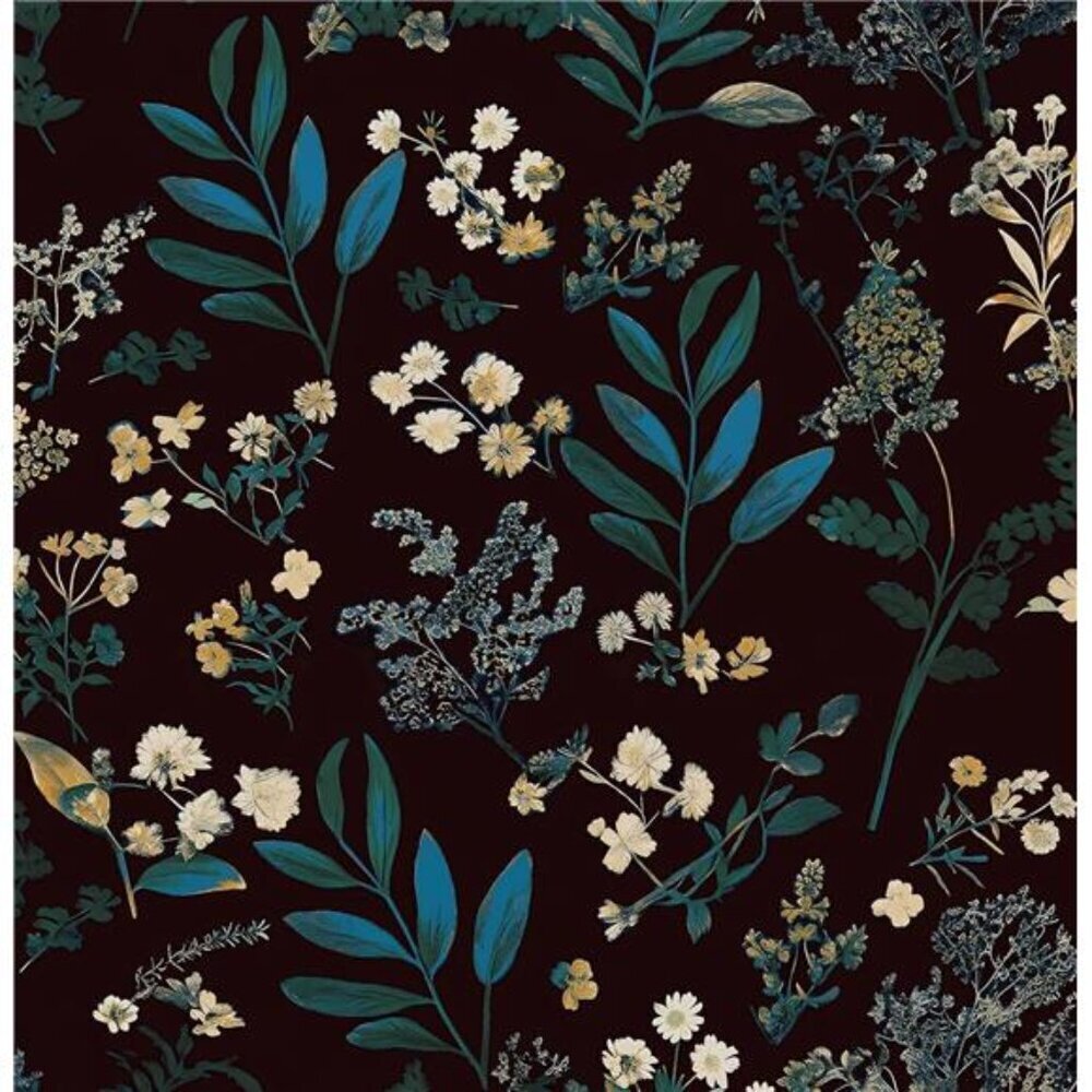 Peel & Stick Floral Wallpaper Dark Green 17.5" x 118"